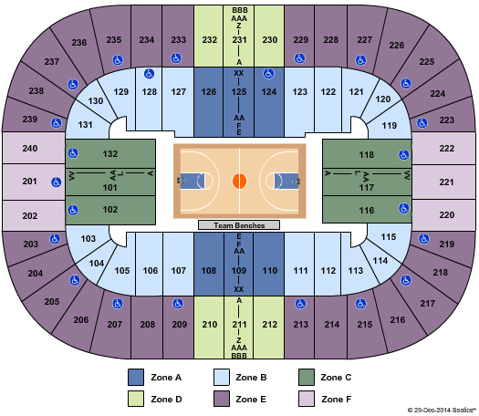 Greensboro Coliseum At Greensboro Coliseum Complex ACC Basketball Int Zone Seating Chart